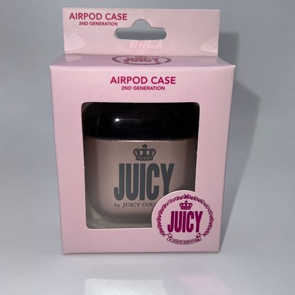 Juicy Couture Other - JUICY Couture cover for Gen 2 Air Pods Rose Gold & Black case AirPods NEW